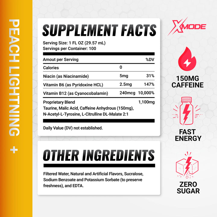 100 ENERGY SHOTS ON TAP – PEACH LIGHTNING