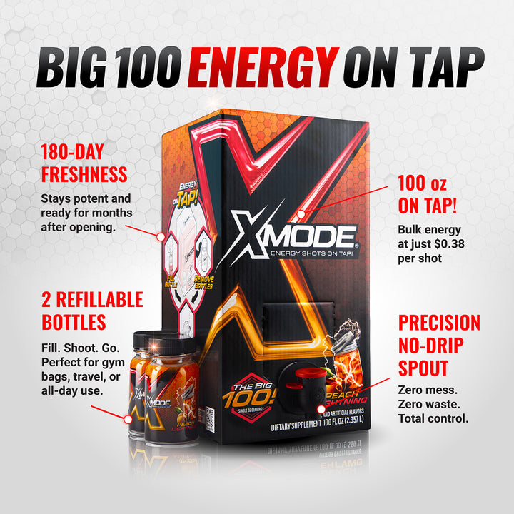 100 ENERGY SHOTS ON TAP – PEACH LIGHTNING