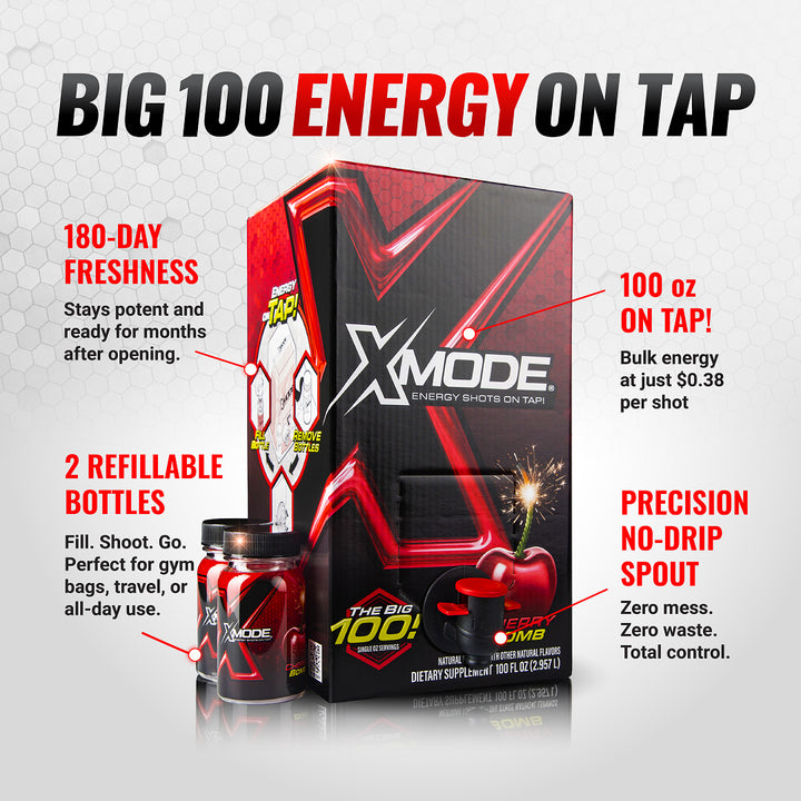 100 ENERGY SHOTS ON TAP – CHERRY BOMB