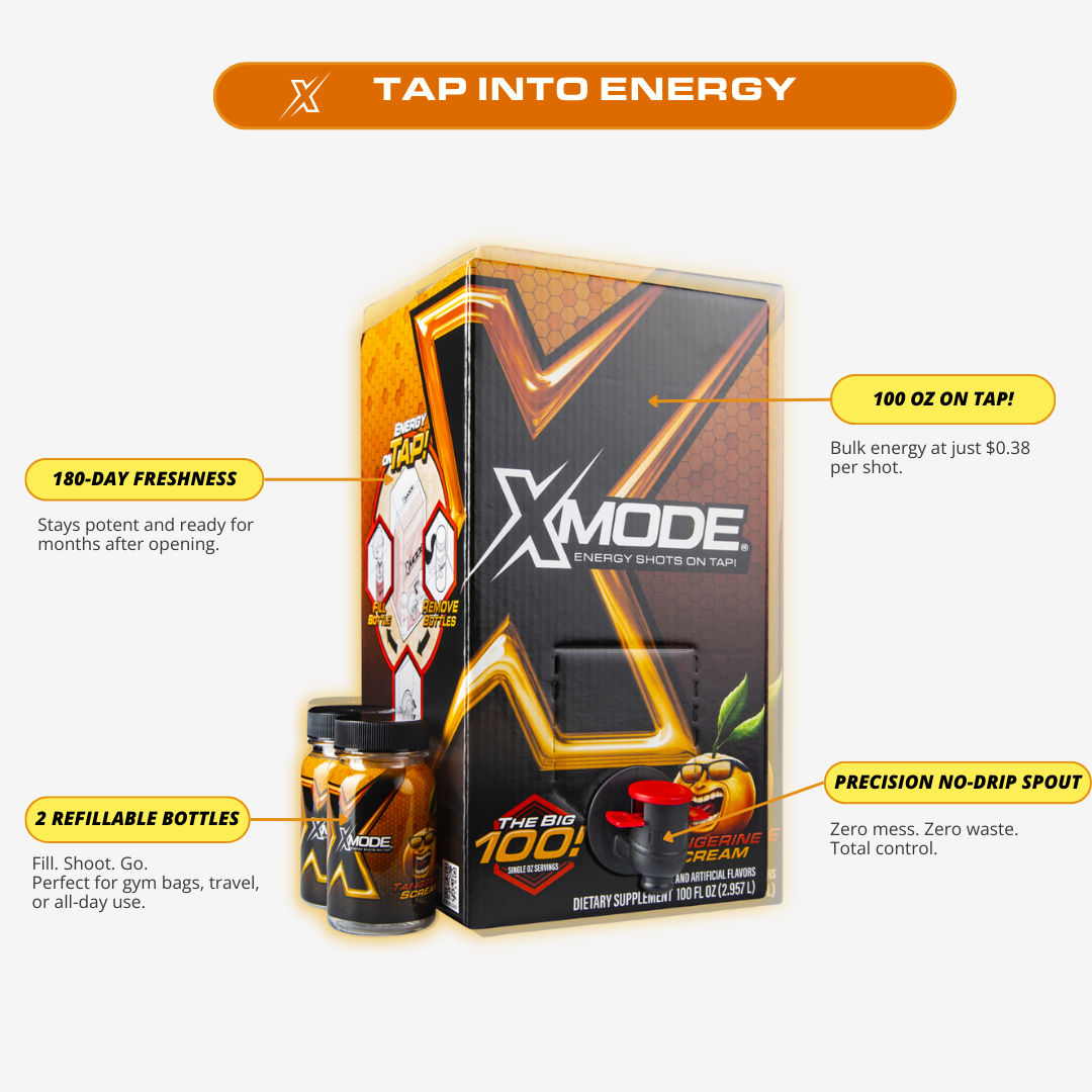 100 ENERGY SHOTS ON TAP – TANGERINE SCREAM